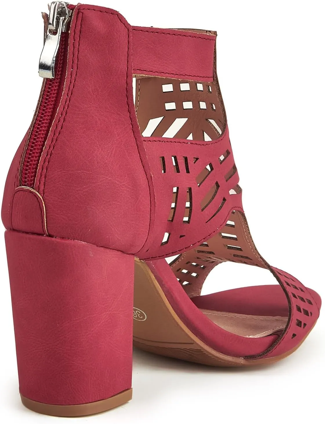 UOQAPRE Chunky Heeled Sandals for Womens Bohemian Cutout Open Toe Summer Block Womens Heeled Party Dress Sandals