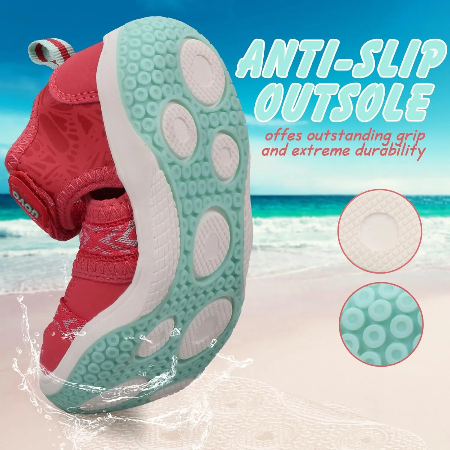 UOVO Boys Girls Sandals Summer Shoes Closed Toe Lightweight Outdoor Athletic Sports (Toddler/Little Kid/Big Kid)
