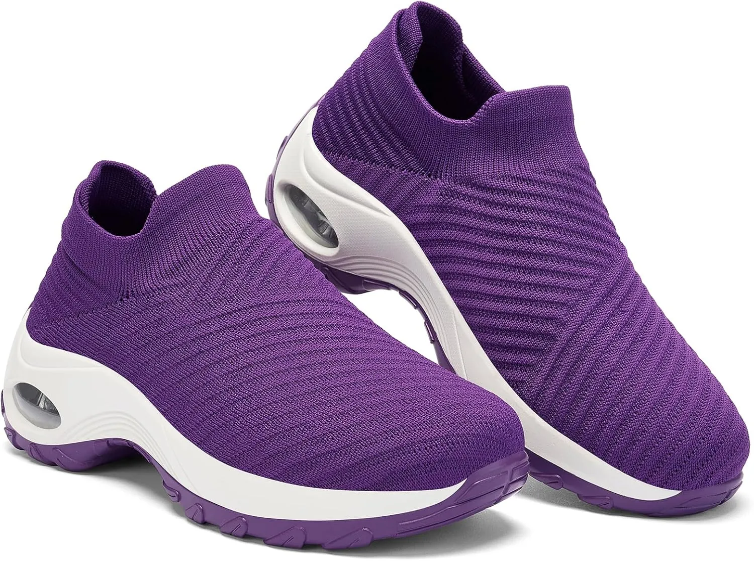 Walking Shoes Women Slip On Sock Sneakers Mesh Non Slip Shoes Air Cushion Platform Loafers