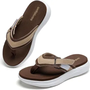 WateLves Kids Flip Flops Boys Girls Adjustable Hook and Loop Sandals Non-Slip Summer Sandal Shoes for Beach Swim Pool (Little Kid/Big Kid)