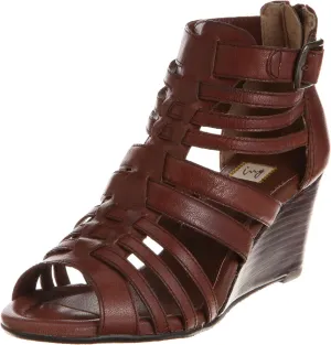 Wedge Gladiator Sandals, Braun, 23.5 cm