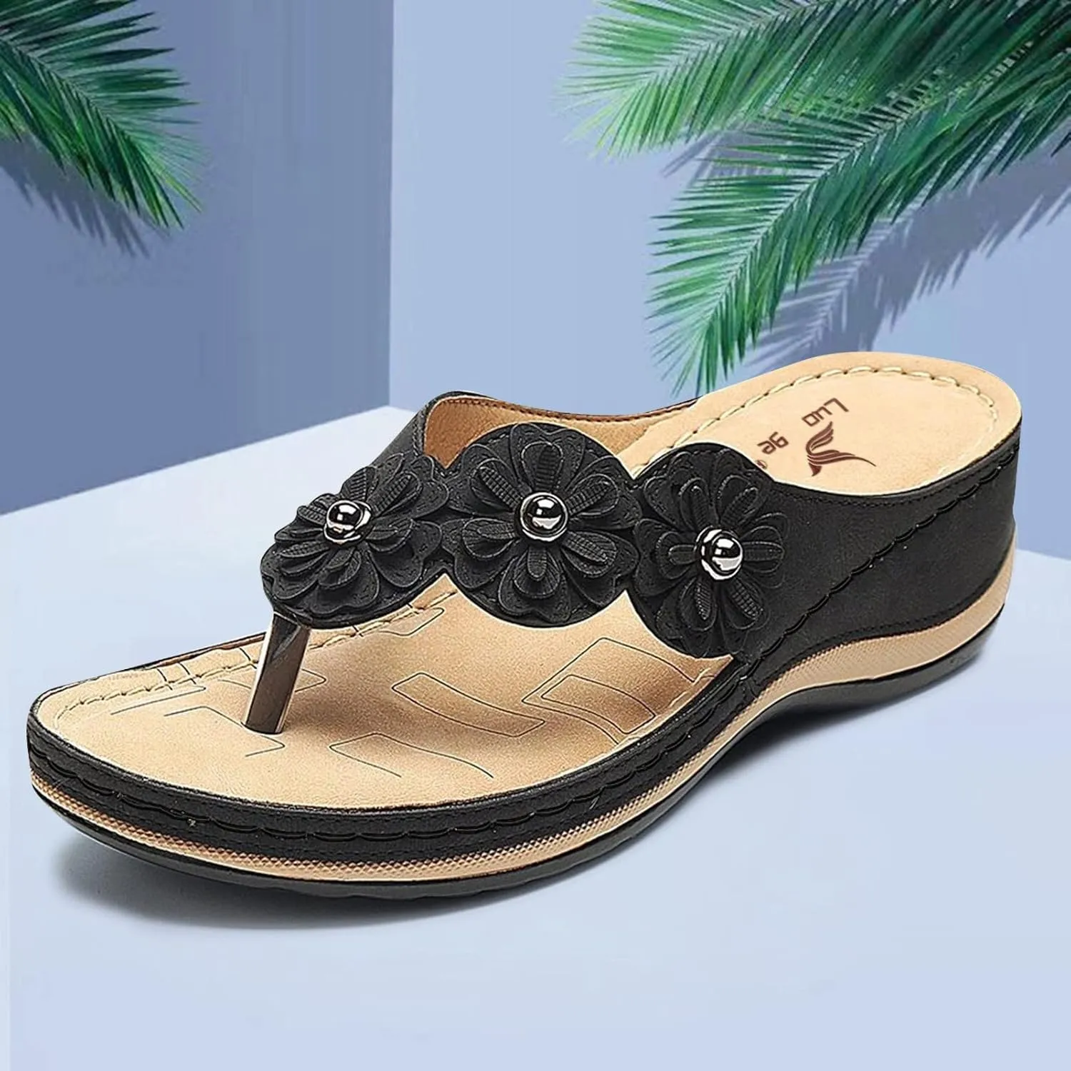 Wedge Sandals for Women Orthopedic Sandals with Arch Support Casual Walking Thong Sandals Open Toe Flip Flops
