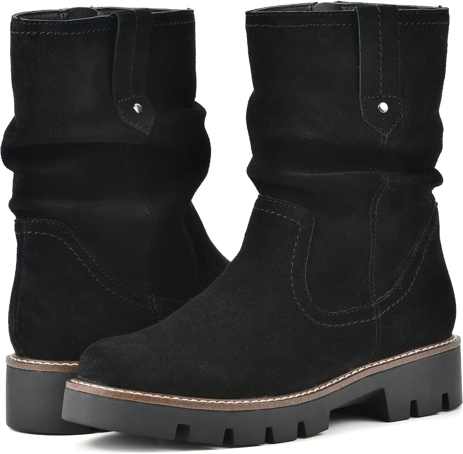 WHITE MOUNTAIN Women's Shoes Glean Lug Sole Mid Calf Boot