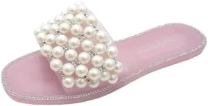 Wild Diva Womens Jelly flip Flop Rhinestone Slippers Sandals