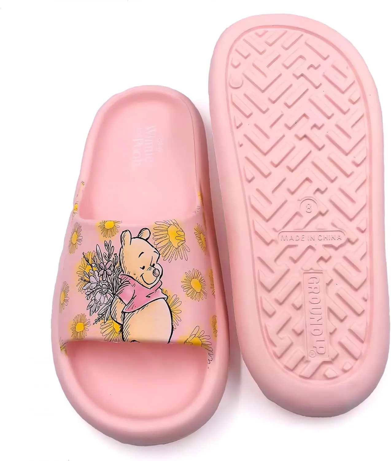 Winnie The Pooh Flowers for Eeyore Women's Flip Flop Cloud Comfort Slide Sandals