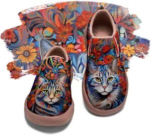 Women's Art Painted Travel Shoes Slip On Casual Leather Loafers Lightweight Comfort Fashion Sneaker