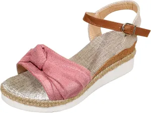 Women's Comfort Orthopedic Sandals: Open Toe Espadrille Wedge Sandals for Women Platform Ankle Strap High Heels Summer Beach Walking Casual Flats Shoes