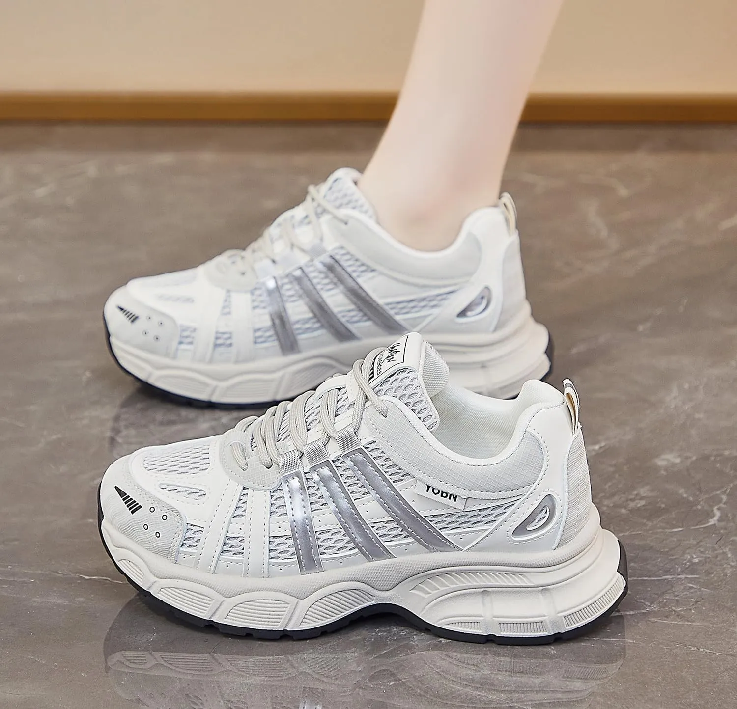 Women's Fashion Platform Sneakers Y2K Comfort Lightweight Breathable Walking Shoes Casual Sport Work Workout