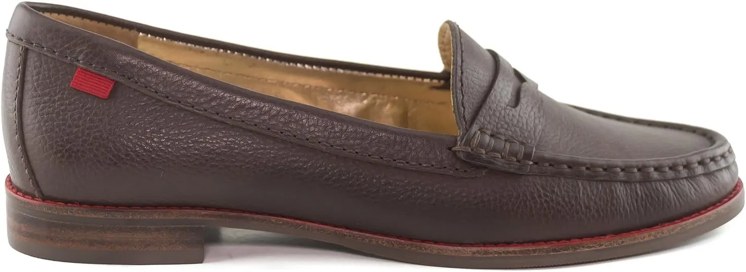 Womens Genuine Leather Comfort Slip on Penny Loafers