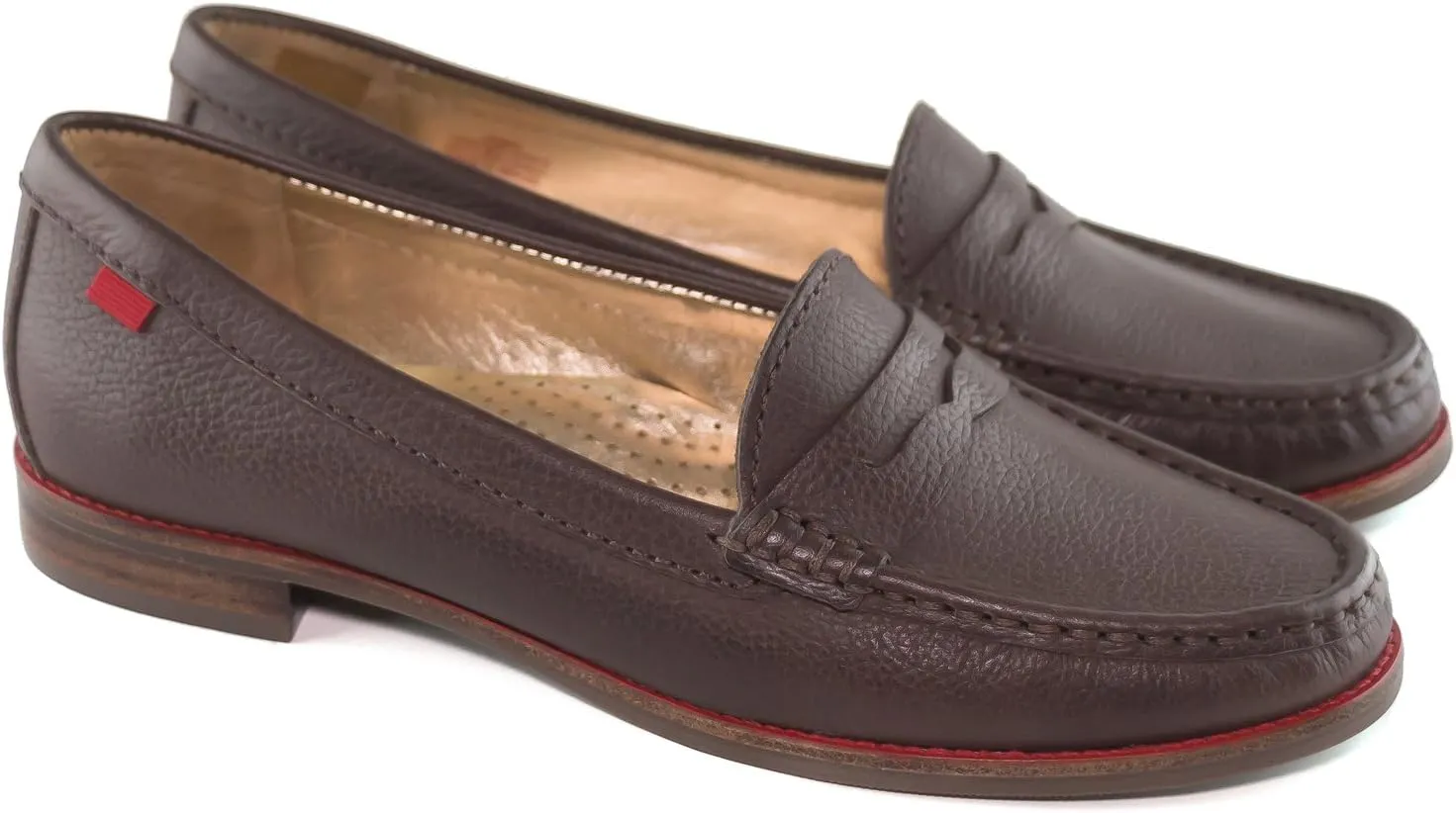Womens Genuine Leather Comfort Slip on Penny Loafers