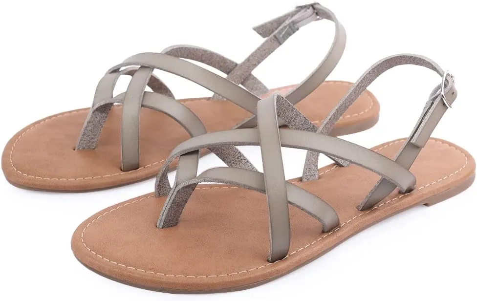 Women's Gladiator Flat Sandals Fisherman Strappy Sandals Ankle Strap Sandals