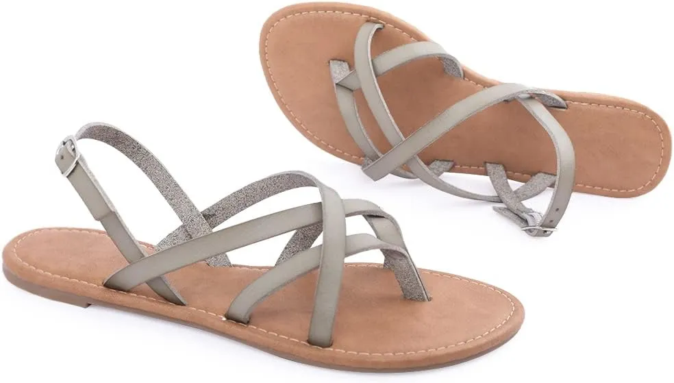 Women's Gladiator Flat Sandals Fisherman Strappy Sandals Ankle Strap Sandals