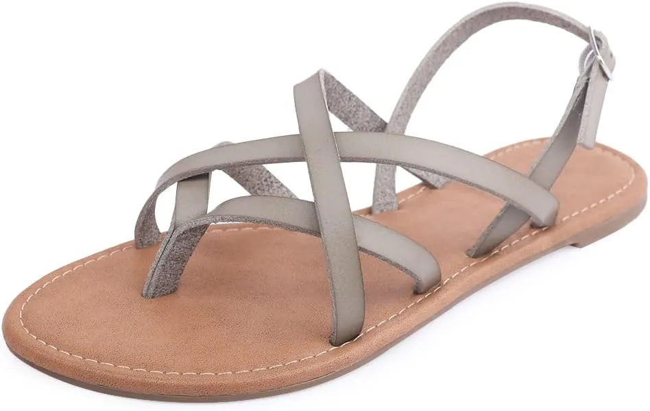 Women's Gladiator Flat Sandals Fisherman Strappy Sandals Ankle Strap Sandals