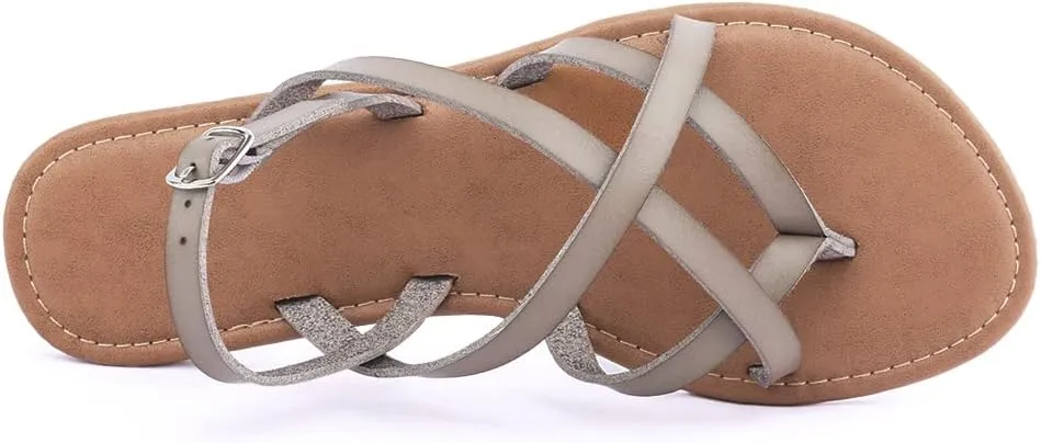 Women's Gladiator Flat Sandals Fisherman Strappy Sandals Ankle Strap Sandals