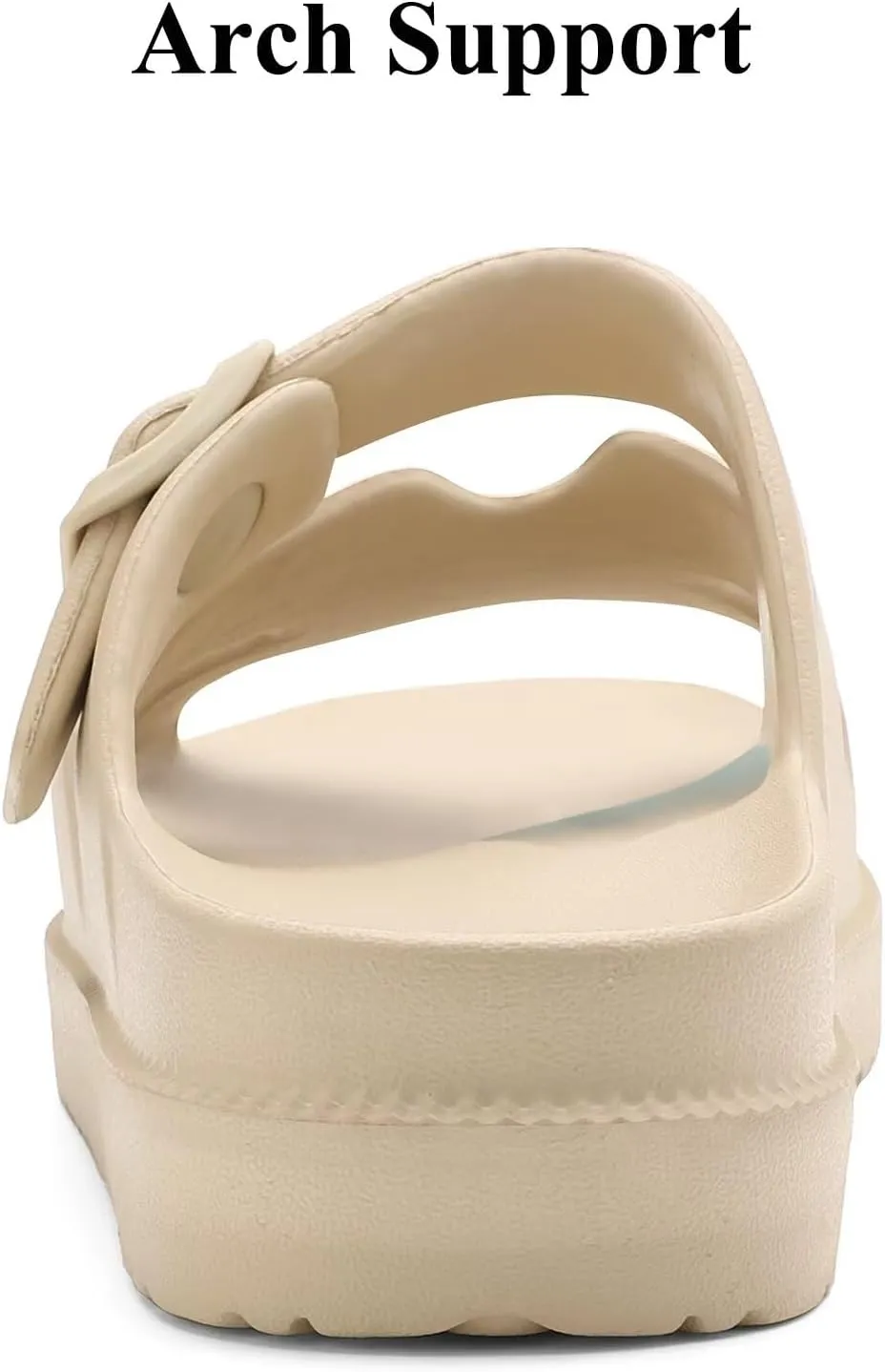 Womens Platform Sandals with Arch Support, Summer Beach Slides Adjustable Buckle, Women Comfort Lightweight Chunky Cushion Slip on H-Strap Sandal