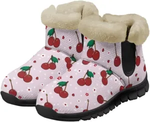 Womens Snow Boots Fur Lined Warm Booties Winter Shoes Anti-Skid Lightweight Ankle Boots Casual Wear