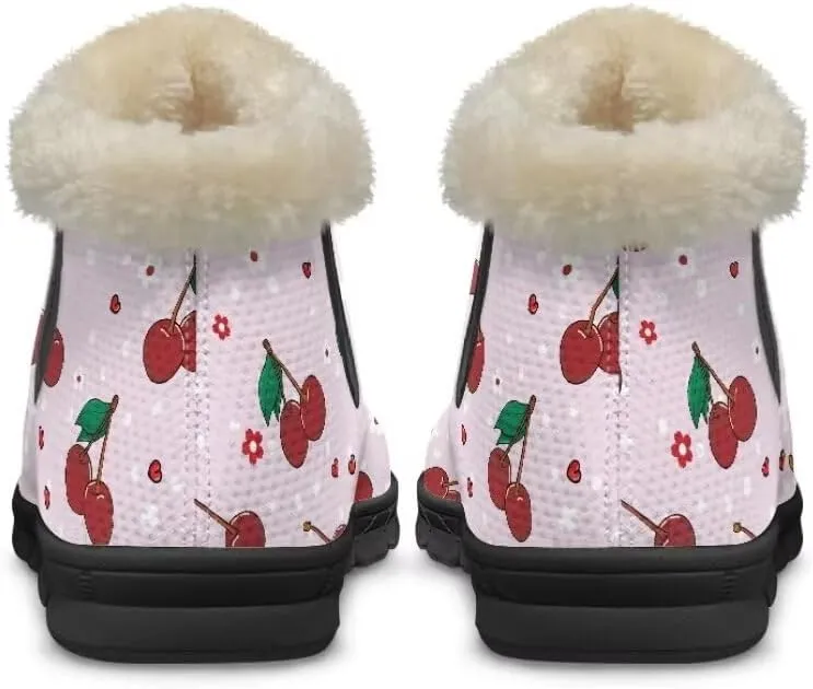 Womens Snow Boots Fur Lined Warm Booties Winter Shoes Anti-Skid Lightweight Ankle Boots Casual Wear