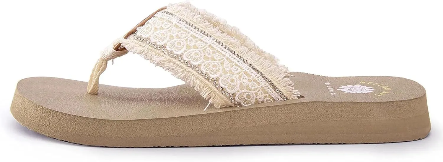 Yellow Box Women's Nara Flip Flop Sandal, Round Toe, 1 Inch Heel, 0.5 Inch Platform, Comfortable Flip-Flop